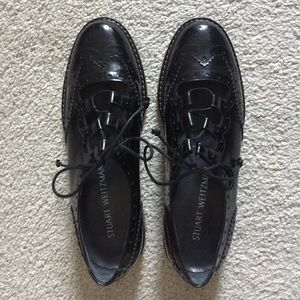 Stuart Weitzman Lace-up leather Oxford Shoes - Size 6.5 Women